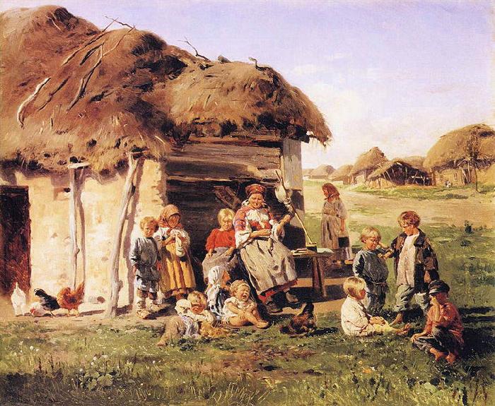 Vladimir Makovsky The Village Children Germany oil painting art